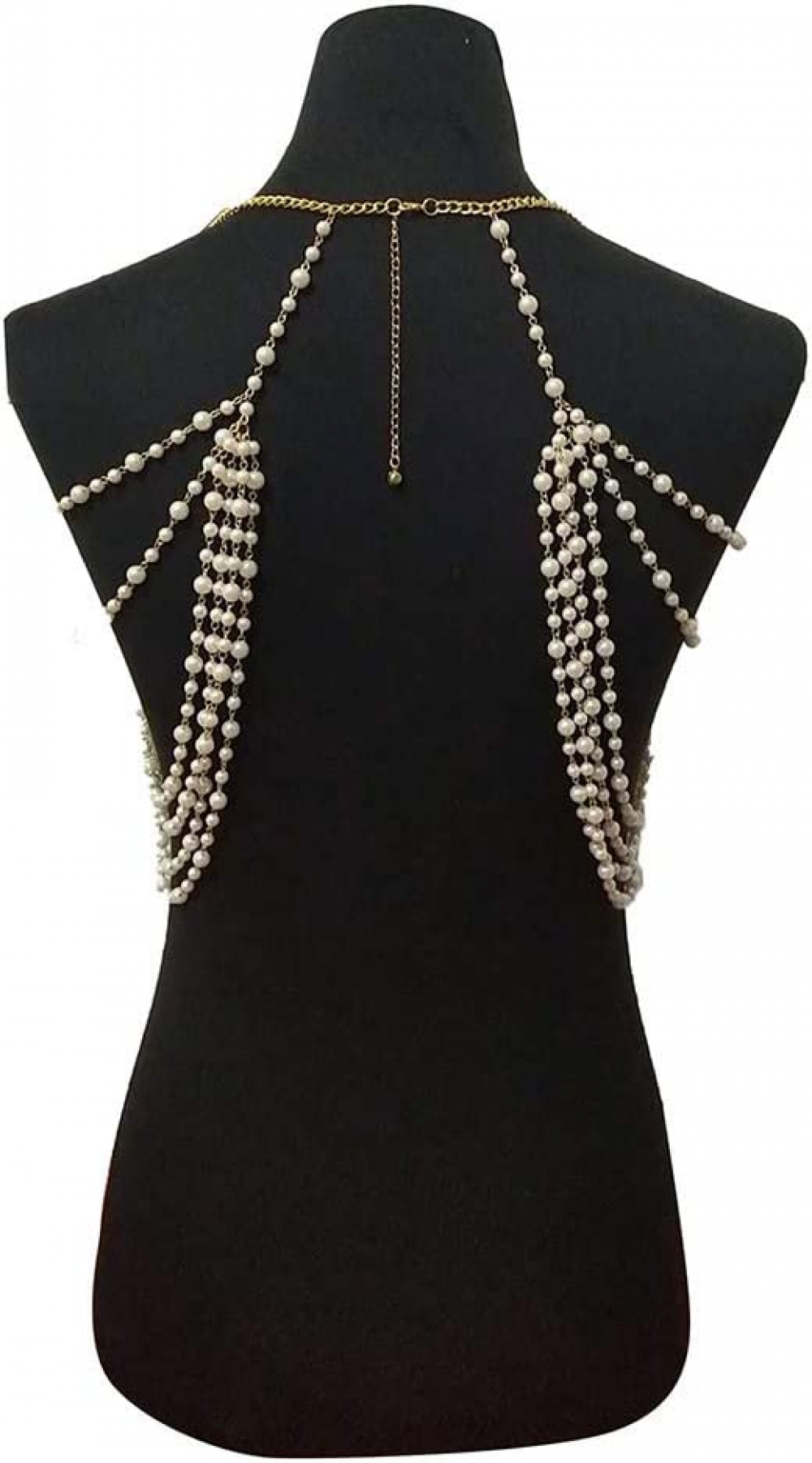 Sexy Body Chain, Multi-layer Pearl Necklace for Back, Waist, Beach Bikini, Fashion, Backless Dress, Strap, Bridal Jewelry (Gold) Kemu |Fashion Home Kitchen Beauty