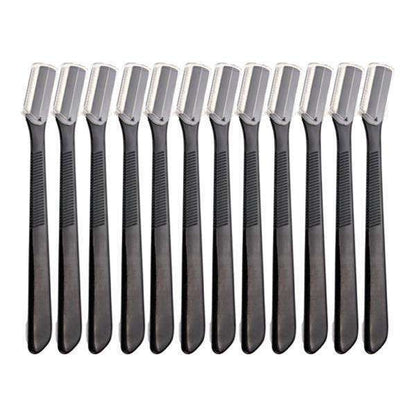 12 pcs Eyebrow Knives, Black