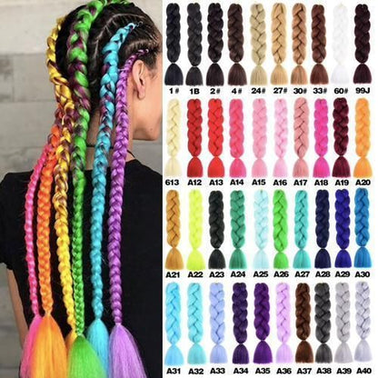 Pastel Blue Six Giant Braids, Gradient Reggae Braids