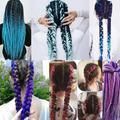Gradient braids, reggae braids, six giant braids, dark purple