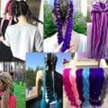 Gradient braids, reggae braids, six giant braids, dark purple