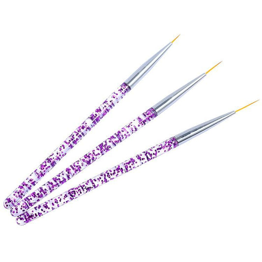 3pcs Nail Art Brushes, Pink