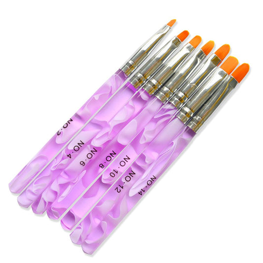 7pcs Acrylic Nail Brushes UV, Pink