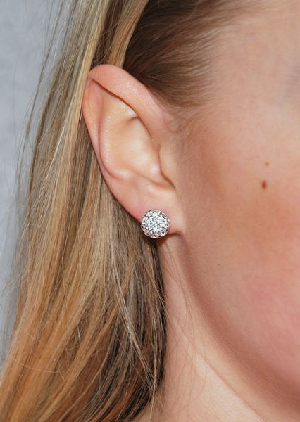 Sparkling Silver Earrings, 10mm Kemu |Fashion Home Kitchen Beauty