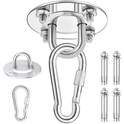 1 Pieces Heavy Duty Ceiling Hook, 450KG Capacity Stainless Steel Hammock Hanging Kit 180 Rotation for Concrete Wood Sets, Hanging Chair, Hanging Lamp