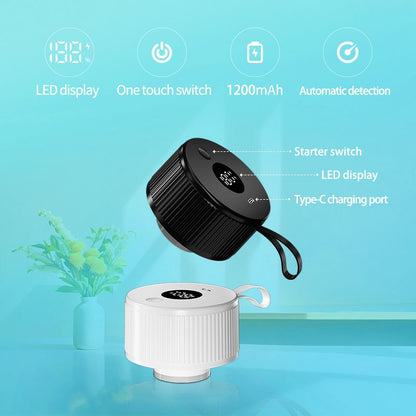 Portable Mason Jar Vacuum Sealer White, Rechargeable Electric Jar Sealer with LED Display, One-Touch Operation, Type-C Charging, for Mason Jars, Vacuum Bags & Lunch Boxes Kemu |Fashion Home Kitchen Beauty