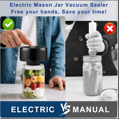 Portable Mason Jar Vacuum Sealer White, Rechargeable Electric Jar Sealer with LED Display, One-Touch Operation, Type-C Charging, for Mason Jars, Vacuum Bags & Lunch Boxes Kemu |Fashion Home Kitchen Beauty