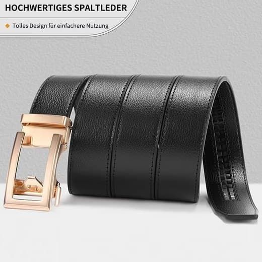 Unisex Double‑Sided Leather Ratchet Belt, Hole‑Free Adjustable Alloy Buckle for Men & Women(Brown） Kemu |Fashion Home Kitchen Beauty