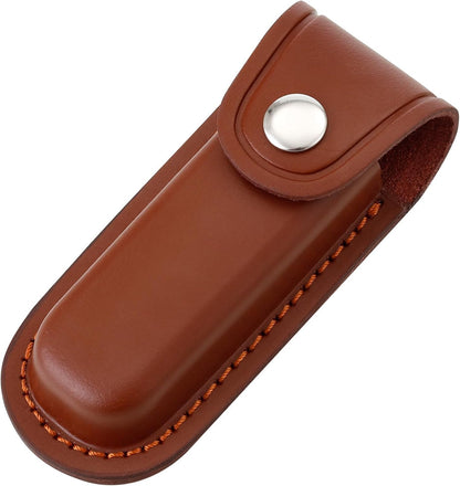 Pocket Knife Sheath, 4" Folding Pocket EDC Knife Case, Portable Pouch Knife Leather Holster with Snap Closure and Belt Loop, Accessory for Outdoor Climbing, Camping, Cycling and Hiking, Brown Kemu |Fashion Home Kitchen Beauty
