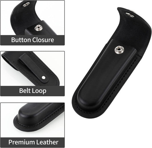 Pocket Knife Sheath, 5" Folding Pocket EDC Knife Case, Portable Pouch Knife Leather Holster with Snap Closure and Belt Loop, Accessory for Outdoor Climbing, Camping, Cycling and Hiking, Black Kemu |Fashion Home Kitchen Beauty