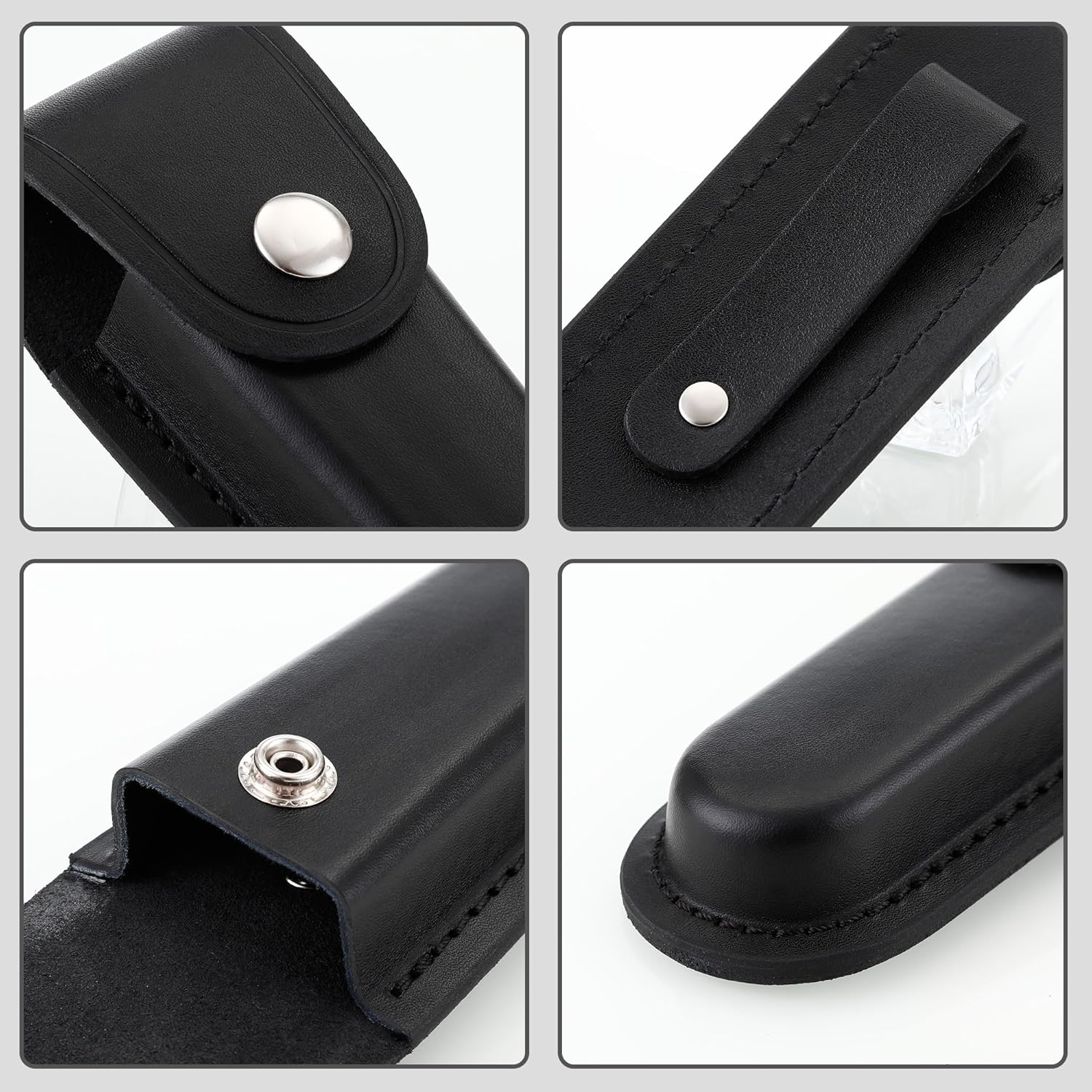Pocket Knife Sheath, 5" Folding Pocket EDC Knife Case, Portable Pouch Knife Leather Holster with Snap Closure and Belt Loop, Accessory for Outdoor Climbing, Camping, Cycling and Hiking, Black Kemu |Fashion Home Kitchen Beauty