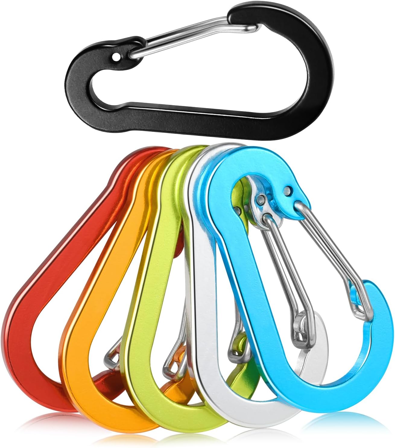 6pcs Aluminum Small Carabiner Clip, 2 Inch Carabiner Keychain Clasp Spring D Ring for Hanging Home KeyRings Hook Paracord Lanyard Keychain Pet Collar Hiking Camping Fishing Accessories (Assorted) Kemu |Fashion Home Kitchen Beauty