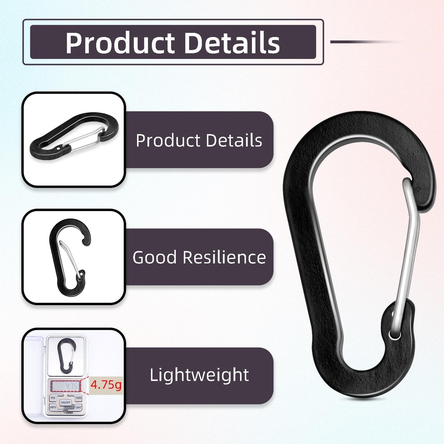 6pcs Aluminum Small Carabiner Clip, 2 Inch Carabiner Keychain Clasp Spring D Ring for Hanging Home KeyRings Hook Paracord Lanyard Keychain Pet Collar Hiking Camping Fishing Accessories (Assorted) Kemu |Fashion Home Kitchen Beauty
