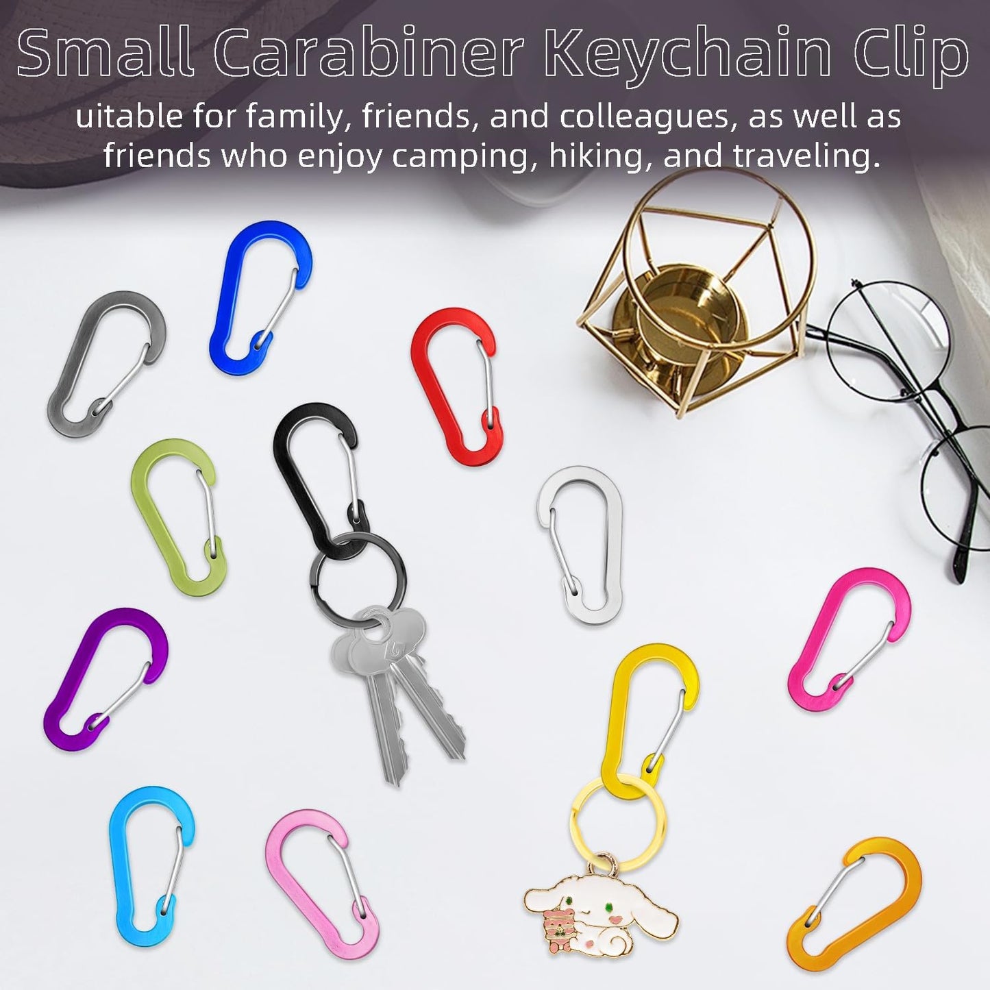 6pcs Aluminum Small Carabiner Clip, 2 Inch Carabiner Keychain Clasp Spring D Ring for Hanging Home KeyRings Hook Paracord Lanyard Keychain Pet Collar Hiking Camping Fishing Accessories (Assorted) Kemu |Fashion Home Kitchen Beauty