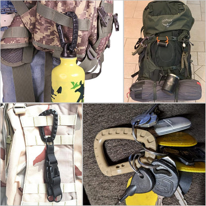 Tactical Gear Carabiner Keychain Clip Plastic D-Rings Large Key Chain Heavy Duty Snap Hook for Backpack, Belt, Keyrings, Bags, Bottle, Tent, Camping Kemu |Fashion Home Kitchen Beauty