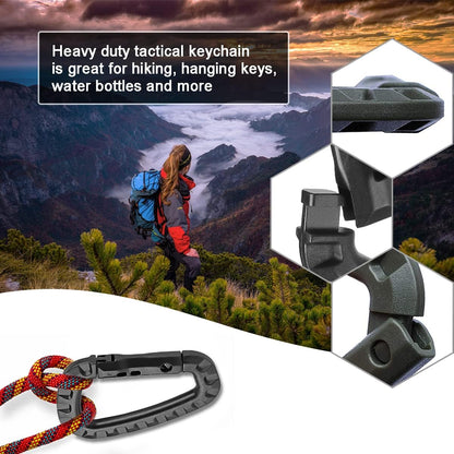 Tactical Gear Carabiner Keychain Clip Plastic D-Rings Large Key Chain Heavy Duty Snap Hook for Backpack, Belt, Keyrings, Bags, Bottle, Tent, Camping Kemu |Fashion Home Kitchen Beauty