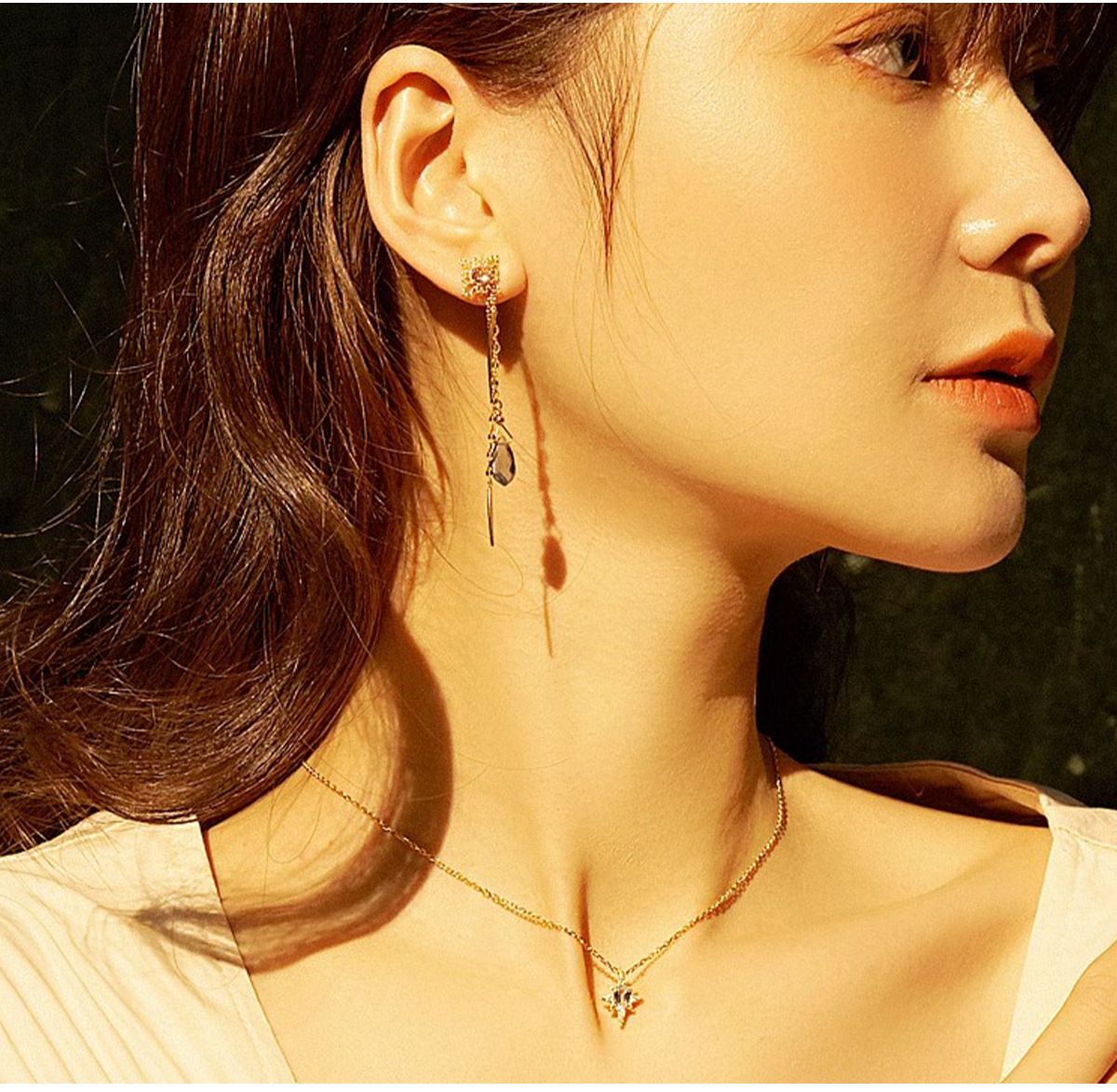 S925 Sterling Silver Mini Pendant Necklace - 18K Gold Plated Sky Blue Zircon Charm Chain for Women - Delicate Fine Jewelry for Daily Wear - Gold 45cm Kemu |Fashion Home Kitchen Beauty