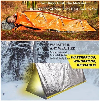 Sierra Madre Emergency Sleeping Bag, 84"X36" Waterproof Sierramadre Emergency Sleeping Bags for Survival, Pocket Size Survival Blanket, Thermal Bivy Sack for Outdoor Camping, Hiking Kemu |Fashion Home Kitchen Beauty