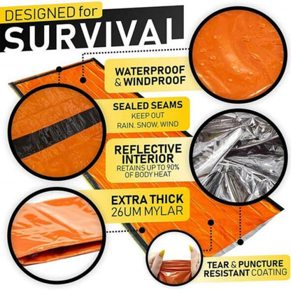 Sierra Madre Emergency Sleeping Bag, 84"X36" Waterproof Sierramadre Emergency Sleeping Bags for Survival, Pocket Size Survival Blanket, Thermal Bivy Sack for Outdoor Camping, Hiking Kemu |Fashion Home Kitchen Beauty