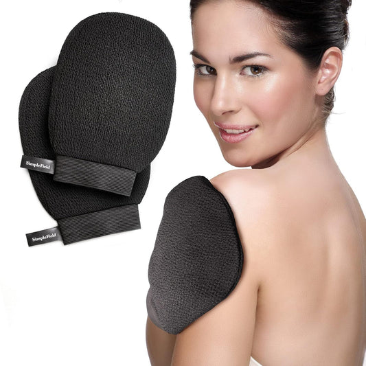 Korean Exoliating Mitt or Remove Dead Skin. 2 Pack 100% Viscose Kessa Deep Exoliating Gloves or Body Scrub, Keratosis Pilaris and Sel Tanning Removal. Easily Smooth Skin Surace.
