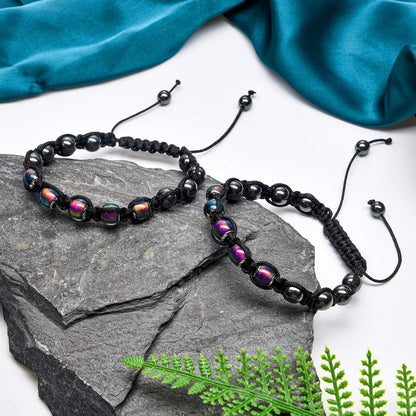 Adjustable Mood Bracelet or Women 2 Pieces Dazzling Shimmer Color Changing Beads Based on Emotions Thermochromic Bead Bracelets or Kids and Adult Kemu |Fashion Home Kitchen Beauty