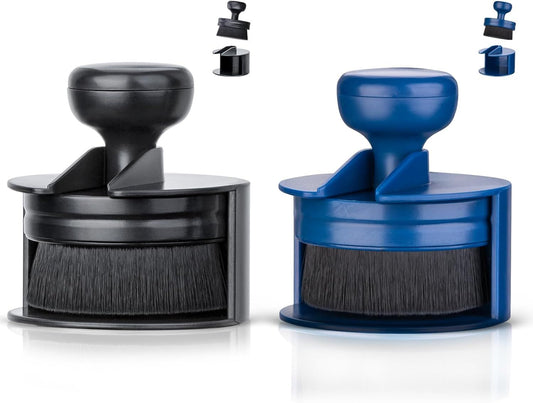 Tire Shine Applicator,Vegan Tire Shine Brush with Stand or Auto Detailing Cleaning Service (Black+Blue)
