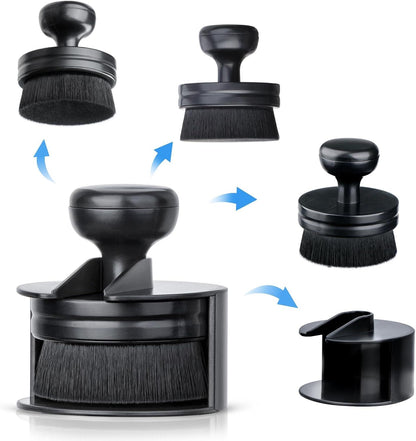 Tire Shine Applicator,Vegan Tire Shine Brush with Stand or Auto Detailing Cleaning Service (Black+Blue)