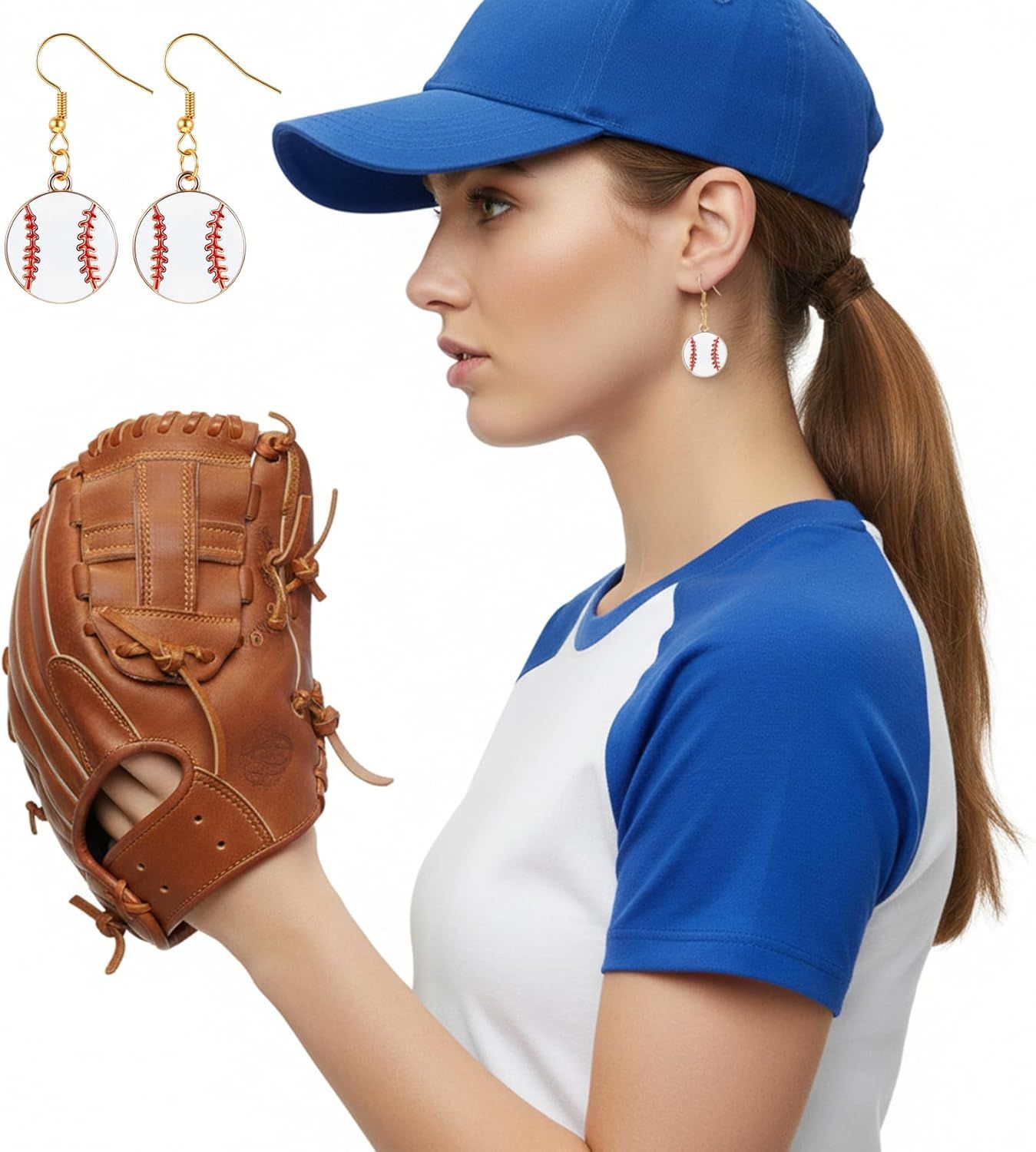 Baseball Earrings, Dangle Baseball Earrings for Women, Sports Jewelry Softball Player Gift (White, Yellow and Red) Kemu |Fashion Home Kitchen Beauty