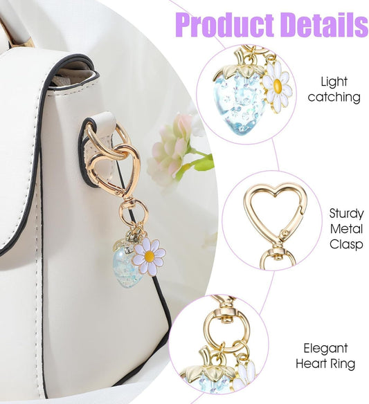 Strawberry Purse Charm, 4 Pcs Strawberry Keychain Charm for Girls Handbag (4 Colors, 2.83 Inch) Kemu |Fashion Home Kitchen Beauty