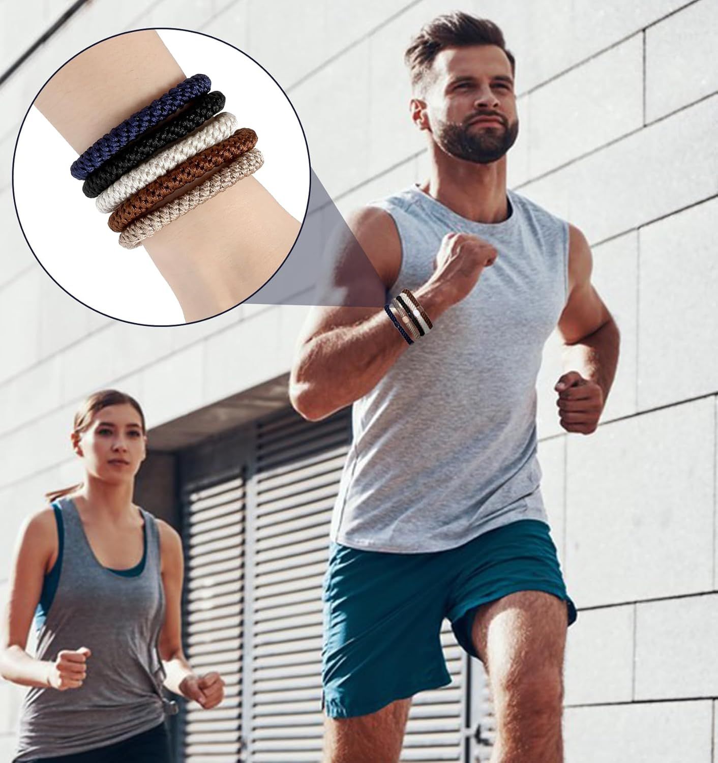 Mens Hair Ties, 10 Pack Hair Ties for Men Guys with Smooth Beads (Multicolor) Kemu |Fashion Home Kitchen Beauty