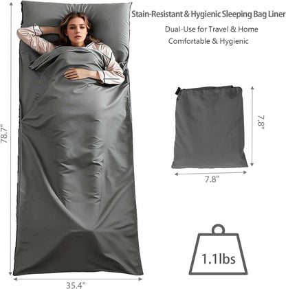 Sleeping Bag Liner Adult Sleep Sack Lightweight Portable Travel Sheets for Hotel Double Sleeping Bag Liners for Camping Backpacking Hotels Kemu |Fashion Home Kitchen Beauty