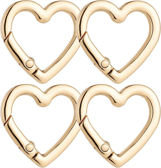 4 Pcs Heart Shaped Keychain Clip, Zinc Alloy Cute Heart Carabiner, Small Craft KeyringSpring Snap Clasp Hook for Camping Hiking Fishing Traveling Kemu |Fashion Home Kitchen Beauty