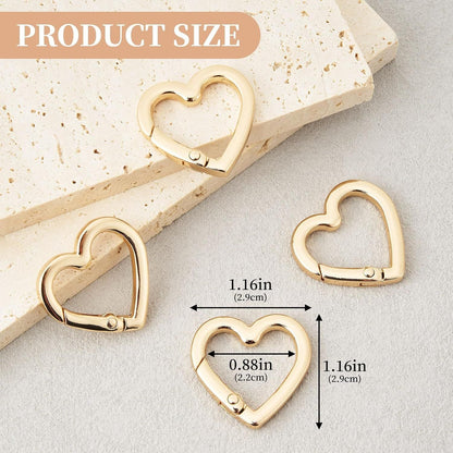 4 Pcs Heart Shaped Keychain Clip, Zinc Alloy Cute Heart Carabiner, Small Craft KeyringSpring Snap Clasp Hook for Camping Hiking Fishing Traveling Kemu |Fashion Home Kitchen Beauty