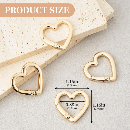 4 Pcs Heart Shaped Keychain Clip, Zinc Alloy Cute Heart Carabiner, Small Craft KeyringSpring Snap Clasp Hook for Camping Hiking Fishing Traveling Kemu |Fashion Home Kitchen Beauty