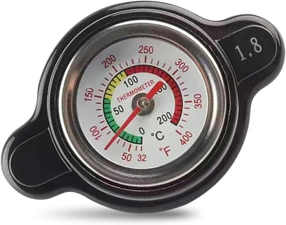 Car Radiator Cover, 1.8 Bar High-pressure Fuel Tank Cap with Thermometer, Waterproof Real-time Temperature Monitoring Tool with Sealing Ring, Compatible with Suzuki Yamaha (Black) Kemu |Fashion Home Kitchen Beauty