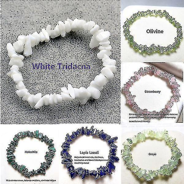 20+ Colors Natural Crystal Chakra Bracelet Natural Gem Chip Jewelry Bracelet Amethyst Black Onyx Ruby Yellow Crystal Clear Crystal Aquamarine Green Kemu |Fashion Home Kitchen Beauty