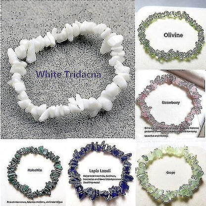 20+ Colors Natural Crystal Chakra Bracelet Natural Gem Chip Jewelry Bracelet Amethyst Black Onyx Ruby Yellow Crystal Clear Crystal Aquamarine Green Kemu |Fashion Home Kitchen Beauty