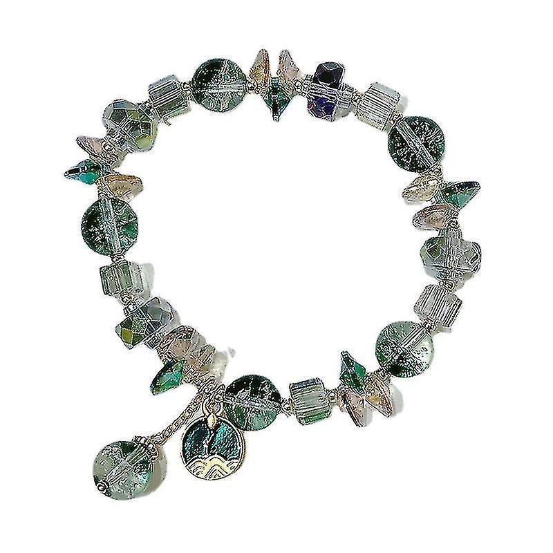 Chinese Ancient Style Promises Like A Mountain Heavy Friendship Chain Forest Small Fresh Green Crystal Bracelet Girl Gift Girlfriend Jewelry Jewelry Kemu |Fashion Home Kitchen Beauty