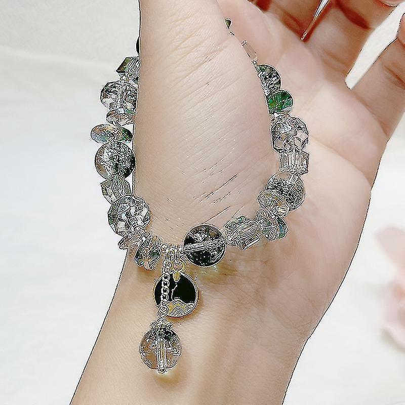 Chinese Ancient Style Promises Like A Mountain Heavy Friendship Chain Forest Small Fresh Green Crystal Bracelet Girl Gift Girlfriend Jewelry Jewelry Kemu |Fashion Home Kitchen Beauty