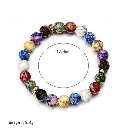 Colorful Beads Rainbow Healing Crystal Chakra Yoga Hologram Bracelets For Women Kemu |Fashion Home Kitchen Beauty