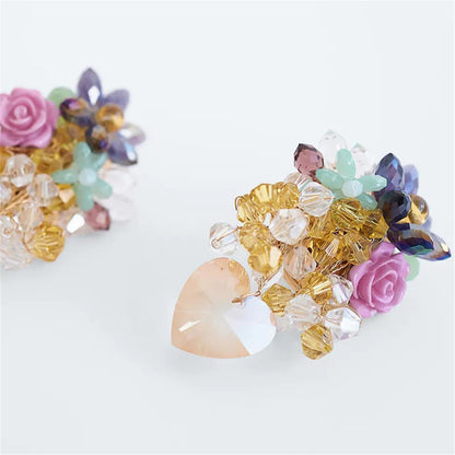 Creative Crystal Flower Beaded Earrings Eardrop Pendant Earrings For Women Girl Jewelry Gift Kemu |Fashion Home Kitchen Beauty