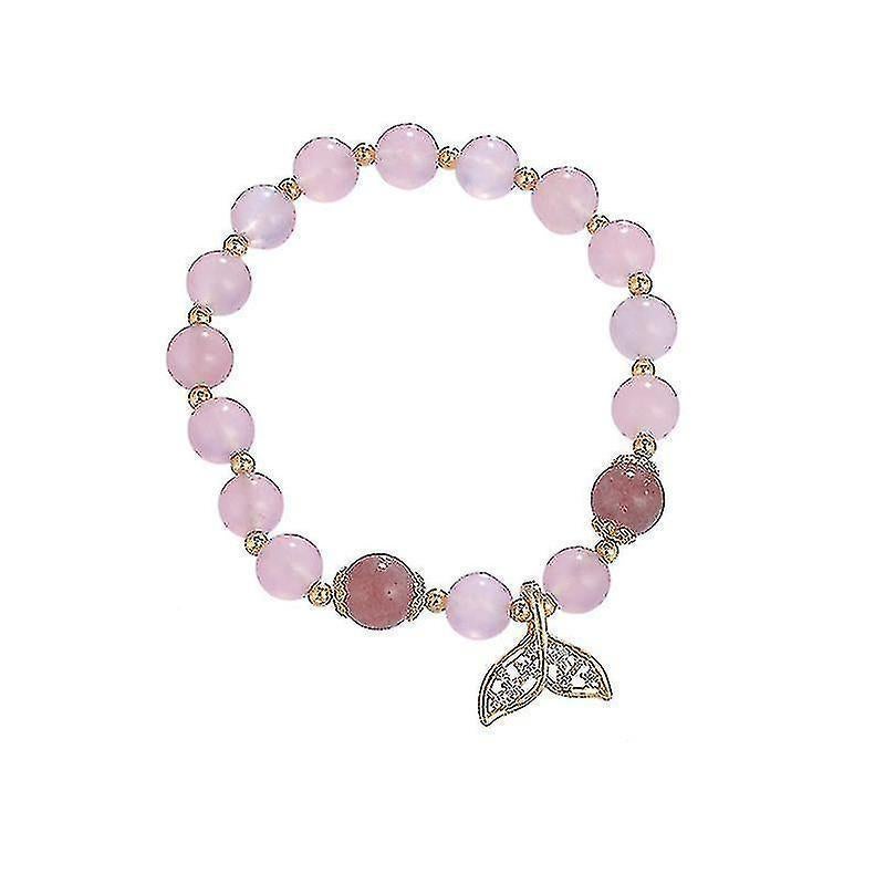 Jcsw Diamond-studded Fishtail Strawberry Crystal Bracelet, Sweet And Cold Temperament Simple Bracelet Kemu |Fashion Home Kitchen Beauty