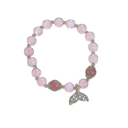 Jcsw Diamond-studded Fishtail Strawberry Crystal Bracelet, Sweet And Cold Temperament Simple Bracelet Kemu |Fashion Home Kitchen Beauty