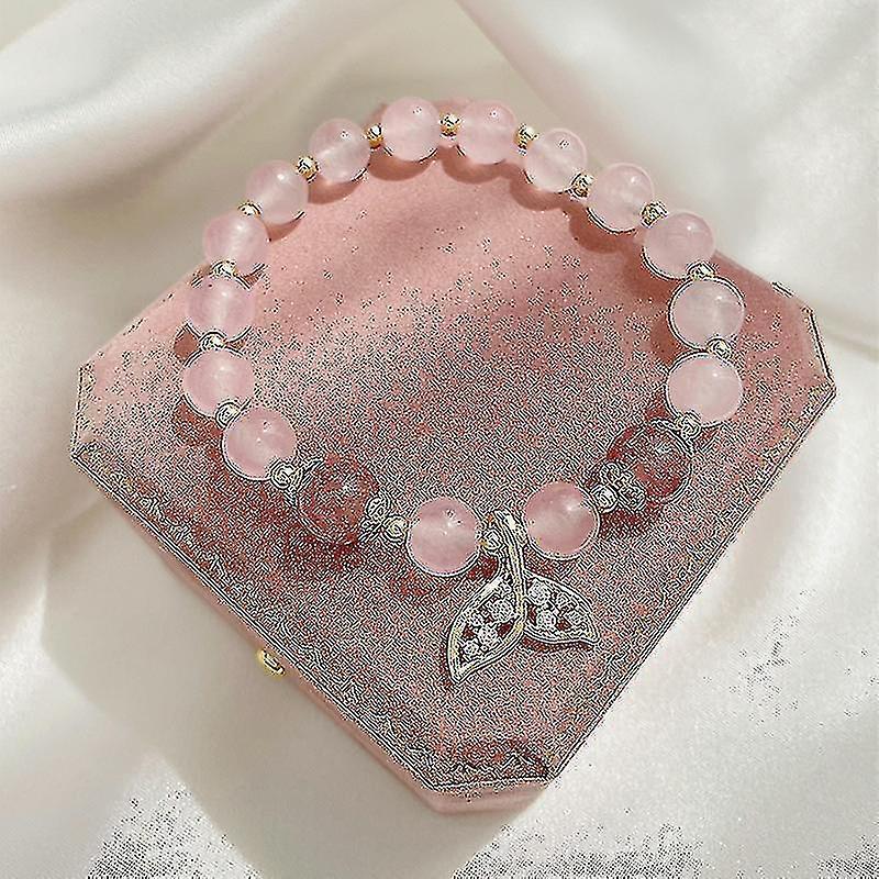 Jcsw Diamond-studded Fishtail Strawberry Crystal Bracelet, Sweet And Cold Temperament Simple Bracelet Kemu |Fashion Home Kitchen Beauty
