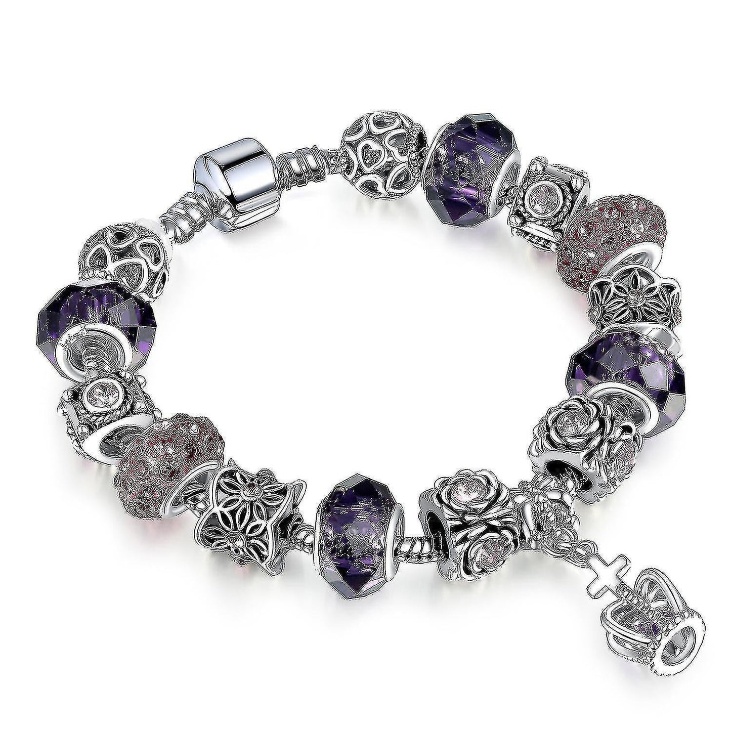 Purple Crystal Beads Women Bracelet Diy Gift Kemu |Fashion Home Kitchen Beauty
