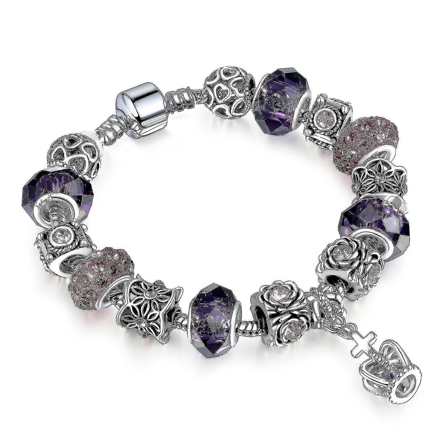 Purple Crystal Beads Women Bracelet Diy Gift Kemu |Fashion Home Kitchen Beauty