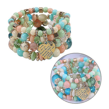 Set Of 4 Bohemian Stretch Crystal Bracelets Crystal Bracelets For Women Girls Kemu |Fashion Home Kitchen Beauty