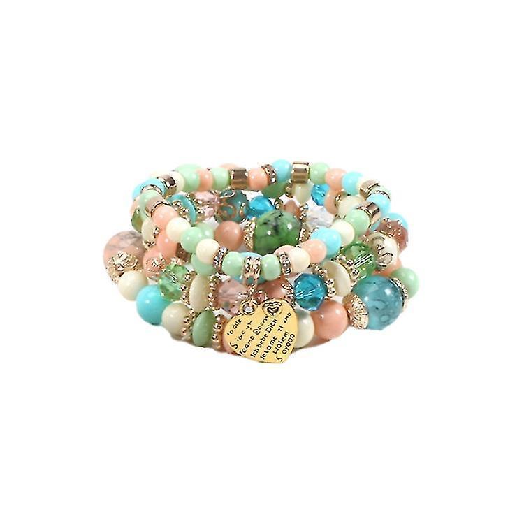 Set Of 4 Bohemian Stretch Crystal Bracelets Crystal Bracelets For Women Girls Kemu |Fashion Home Kitchen Beauty