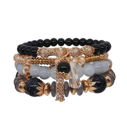 Women Bohemian Hand String Ocean Style Multi Circle Pearl Crystal Bracelet Kemu |Fashion Home Kitchen Beauty