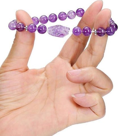 Amethyst Crystal Beaded Bracelet For Women,natural Gem Semi Precious Reiki Healing Crystal Energy Quartz Bracelet,handmade 8mm Round Stone Beads Stret Kemu |Fashion Home Kitchen Beauty